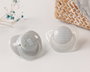 KioKids Dolci Amici - Set de 2 Sucettes Orthodontiques, Gris, pour Bébés de 18 Mois et Plus, en Silicone, Adaptées au Développement Buccal