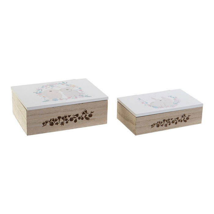 Set de boîtes décoratives DKD Home Decor Bois MDF (17 x 12 x 6 cm)