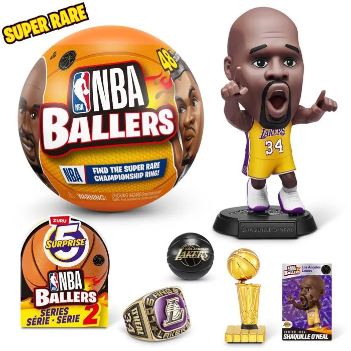ZURU NBA Ballers S2 - Capsule surprise avec figurine aléatoire à collectionner - Poster et mini-ballon inclus - À partir de 3 ans