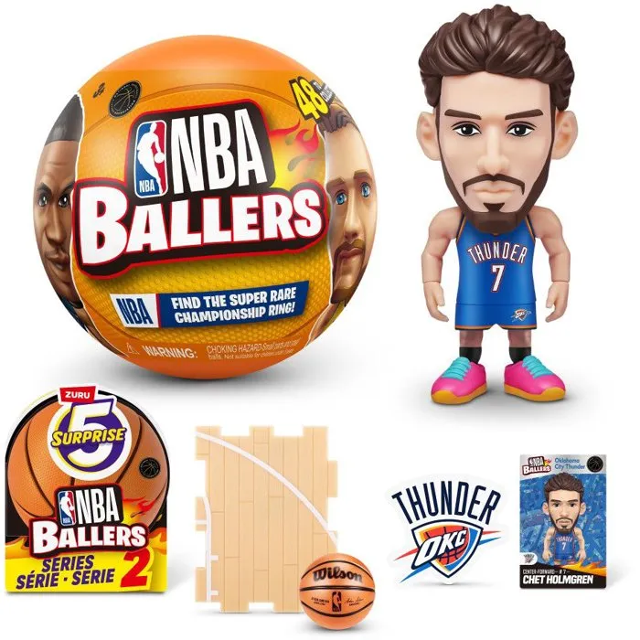 ZURU NBA Ballers S2 - Capsule surprise avec figurine aléatoire à collectionner - Poster et mini-ballon inclus - À partir de 3 ans