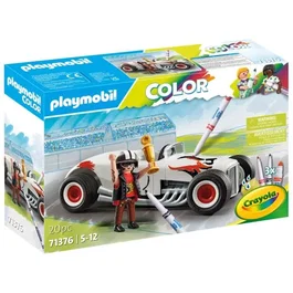 PLAYMOBIL 71376 - Voiture de course PLAYMOBIL Color, jeu de construction 20 pièces avec personnages, pour enfants dès 5 ans