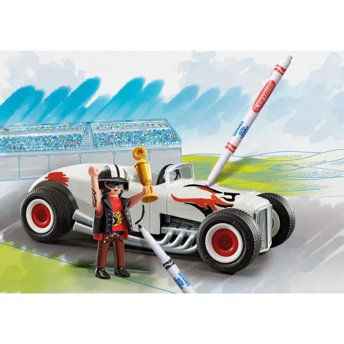 PLAYMOBIL 71376 - Voiture de course PLAYMOBIL Color, jeu de construction 20 pièces avec personnages, pour enfants dès 5 ans
