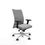 Piqueras Y Crespo Chaise de bureau Albacete confidente, Gris clair, Bras 2D, Base aluminium