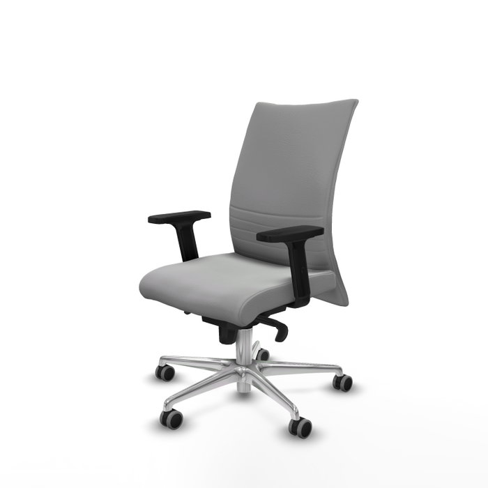 Piqueras Y Crespo Chaise de bureau Albacete confidente, Gris clair, Bras 2D, Base aluminium