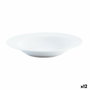 Quid Assiette creuse en porcelaine Basic 21,5 cm Blanc - Lot de 12 - Compatible micro-ondes et lave-vaisselle