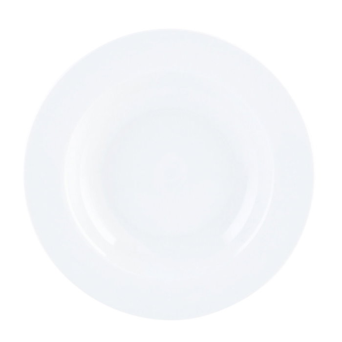 Quid Assiette creuse en porcelaine Basic 21,5 cm Blanc - Lot de 12 - Compatible micro-ondes et lave-vaisselle