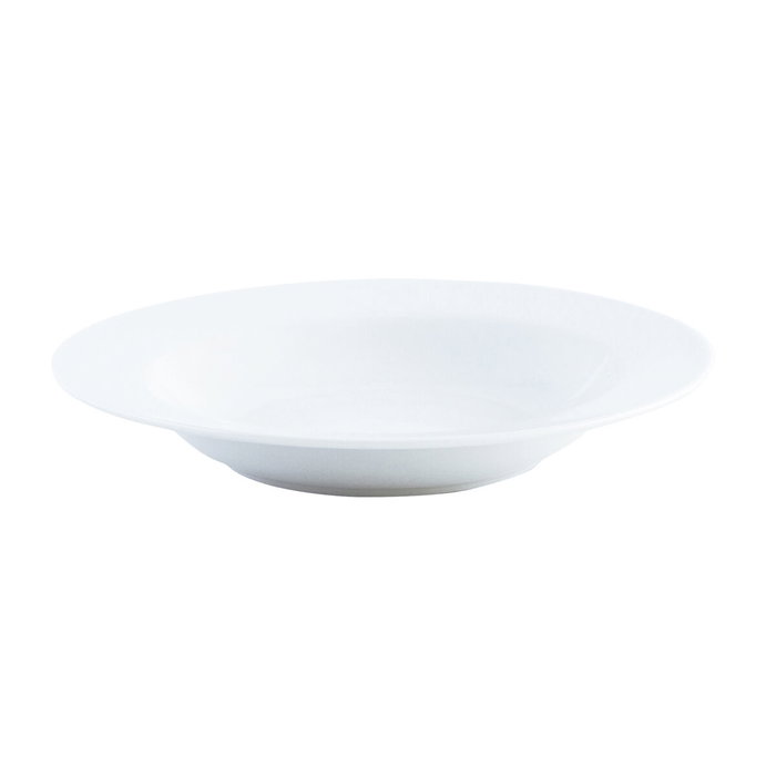 Quid Assiette creuse en porcelaine Basic 21,5 cm Blanc - Lot de 12 - Compatible micro-ondes et lave-vaisselle