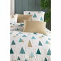 BigBuy Home Parure de couette King size Blanc, Bleu et Beige (3 pièces) inevitable