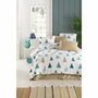 BigBuy Home Parure de couette King size Blanc, Bleu et Beige (3 pièces) inevitable