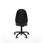 Chaise Algarra Contact permament de base Cuir écologique Marron foncé Structure polyamide noire Sans accoudoirs Sans appui-tête Roulettes autofreinées