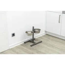 Trixie Support de bol réglable pour chiens avec 2 bols de 2,8 L - Ø 24 cm - Fontaine à eau et mangeoire