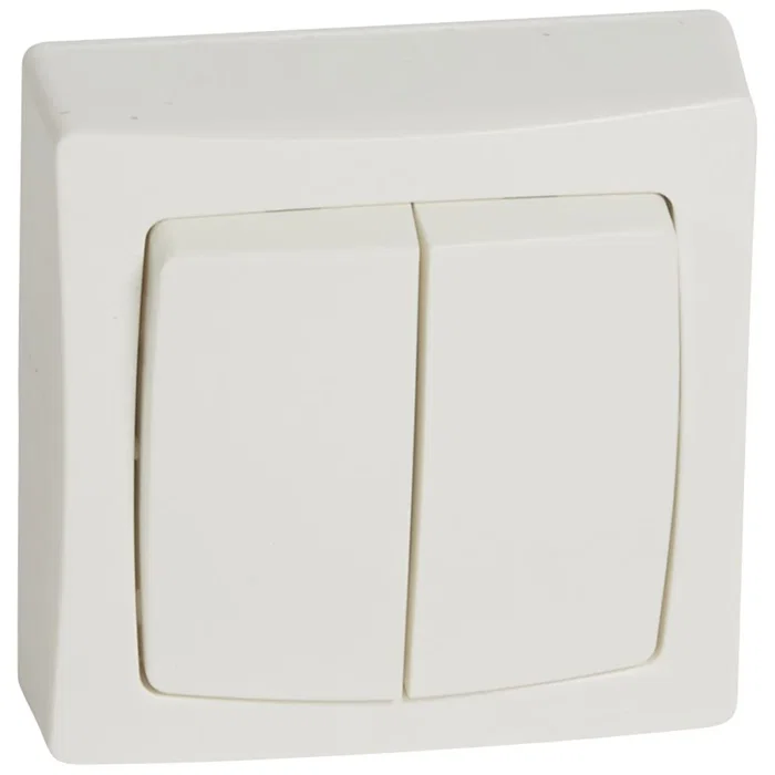 LEGRAND Interrupteur Double Oteo 10A Blanc Monobloc SON-086020 LEGRAND Interrupteur Double Oteo 10A Blanc Monobloc SON-086020