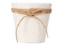 Ibergarden Macetero Tela con Lazo 13.5x13.5x13.5 cm Blanc Marron Tôle Plastique Corde (Set de 24)
