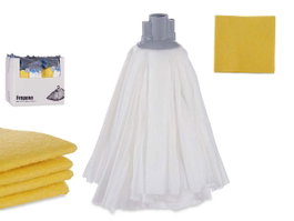 ARTE REGAL Set de nettoyage avec frégona viscose 150g et 4 bayettes