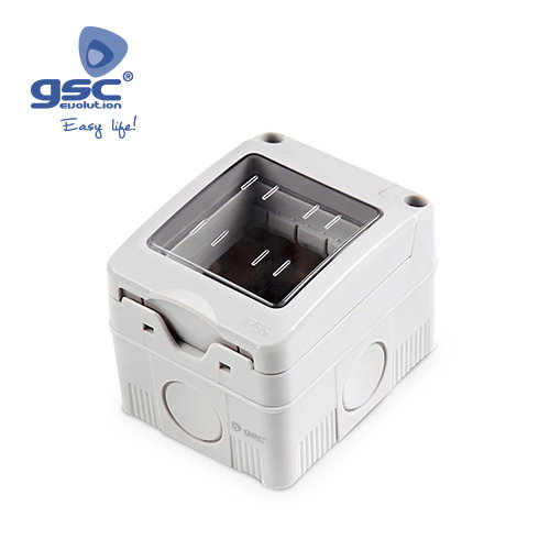 GSC Evolution Boîte de surface 2 modules avec couvercle IP55