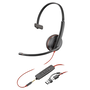 Poly Blackwire 3215 Mono USB-C Noir et rouge 8X227A6