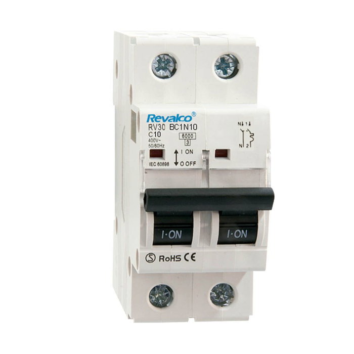 Revalco Disjoncteur magnétothermique 1 pôle + neutre 10A Revalco Disjoncteur magnétothermique 1 pôle + neutre 10A