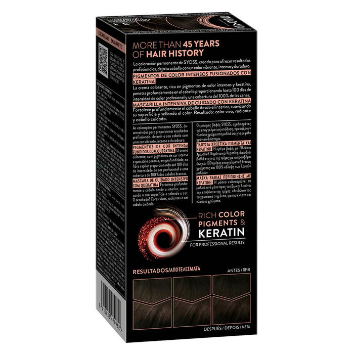 Syoss Permanente Color #3.1-Castaño Oscuro Teinture Cheveux Durable Kératine 1 unité