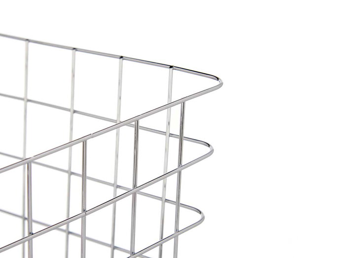 KINVARA Cesta Metal Cromada Rectangular GRD, Plata