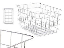 KINVARA Cesta Metal Cromada Rectangular GRD, Plata