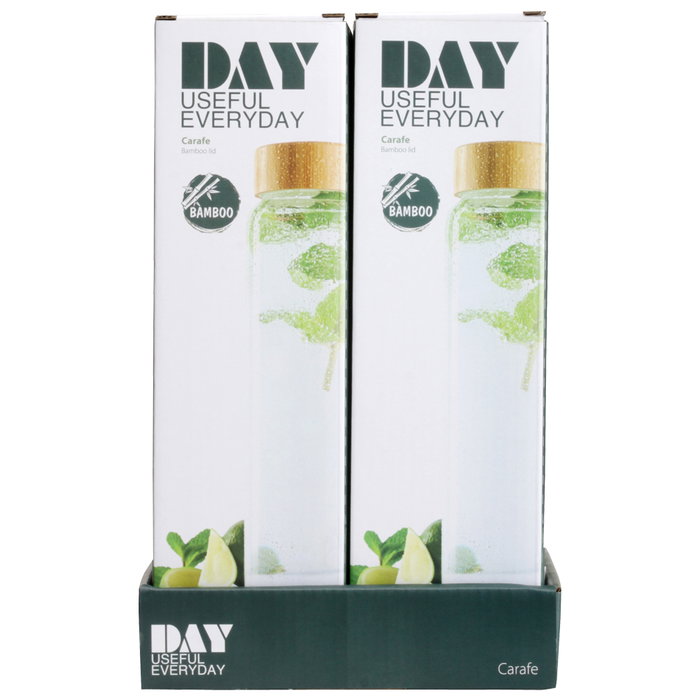 Day Bouteille 1 L en verre borosilicaté avec bouchon bambou Day Bouteille 1 L en verre borosilicaté avec bouchon bambou