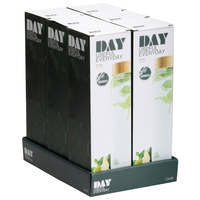 Day Bouteille 1 L en verre borosilicaté avec bouchon bambou Day Bouteille 1 L en verre borosilicaté avec bouchon bambou