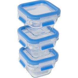 Emsa Clip & Close Boîte de conservation en verre 0,18 L (Lot de 3)