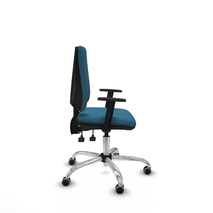 PIQUERAS Y CRESPO Chaise Elche Asynchrone Tissu Vert pétrole Structure chromée