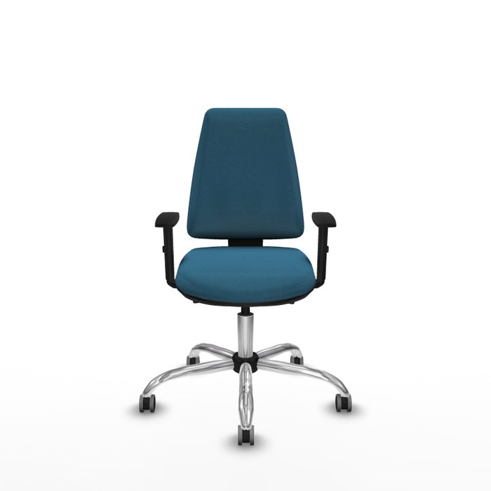 PIQUERAS Y CRESPO Chaise Elche Asynchrone Tissu Vert pétrole Structure chromée