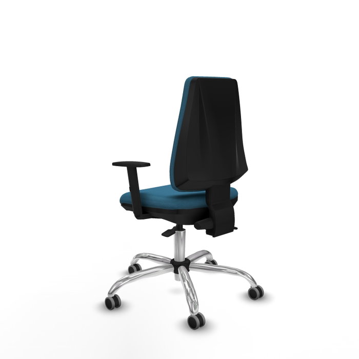 PIQUERAS Y CRESPO Chaise Elche Asynchrone Tissu Vert pétrole Structure chromée