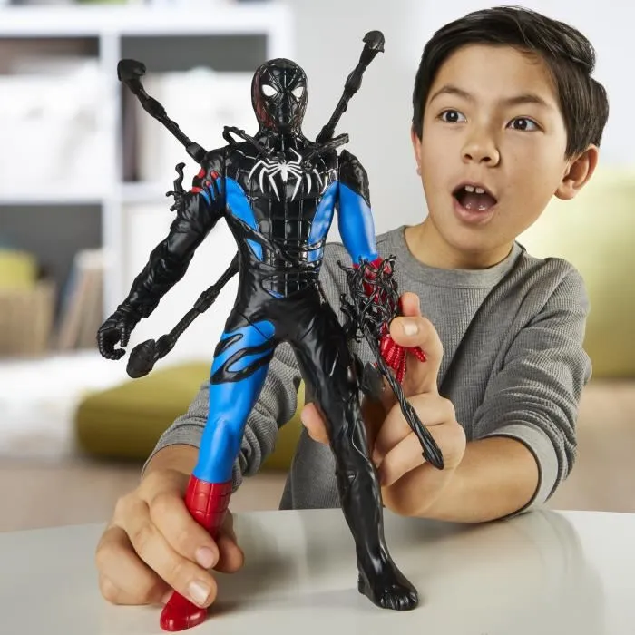 Hasbro Marvel Spider-Man VenomVersus - Figurine Spider-Man Métamorphose liquide de 28 cm avec accessoires - Jouet de super-héros pour enfant dès 4 ans