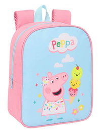 Safta Mochila garderie adaptée poussette Peppa Pig 22x27x10 cm - Sac à dos enfant 3 ans