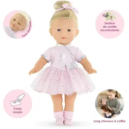 Corolle Poupée Constance Ballerine 36 cm Personnalisable Tenue de Danse Rose à Paillettes - Jouet Enfant dès 3 ans