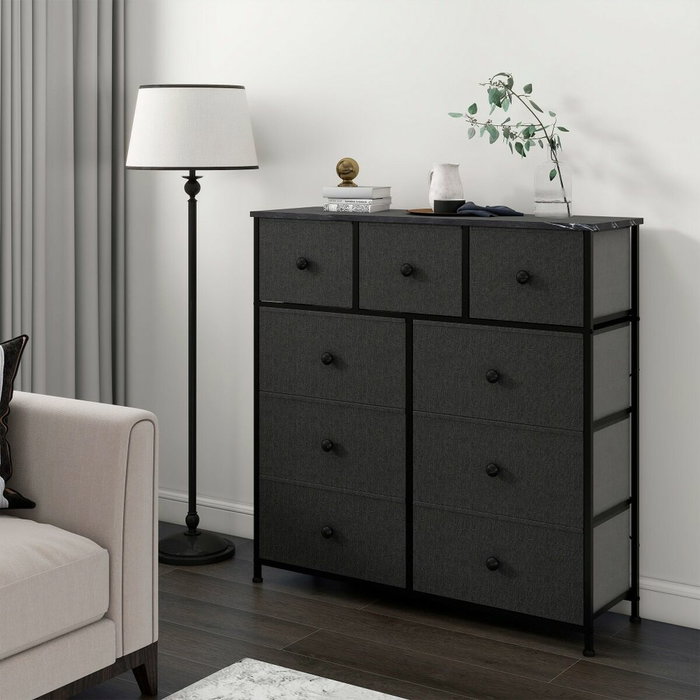 Max Home Commode Noir et Gris Marbre Max Home Commode Noir et Gris Marbre