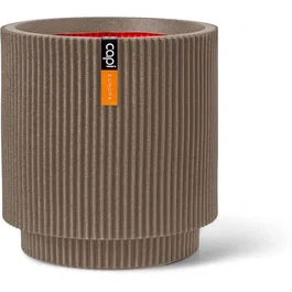 CAPI EUROPE Vase Groove NL cylindre 36 x 38 cm chaud taupe
