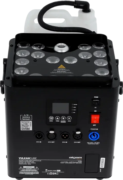 Algamlight Machine à Fumée Verticale LED 1500W - Effet Scénique avec 18 LED RGB, DMX 512, Réservoir 5L
