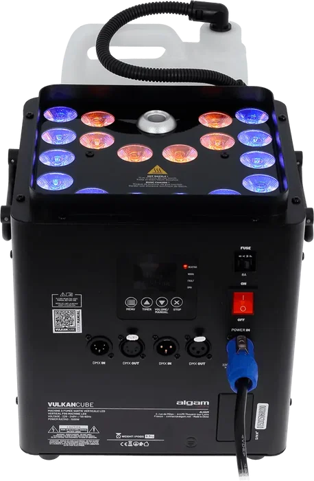 Algamlight Machine à Fumée Verticale LED 1500W - Effet Scénique avec 18 LED RGB, DMX 512, Réservoir 5L