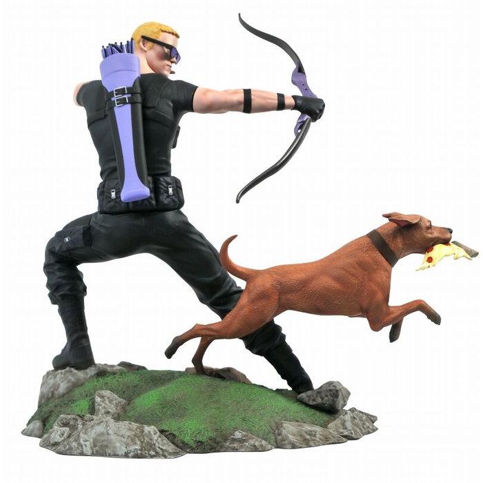 DIAMOND SELECT Statue Diorama Marvel Gallery Comic - Oeil de Faucon et Chien, 23 cm
