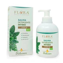 FLORA Gel Intime Sauge Bio +50 pour Femme Ménopausée - Hydratant et Apaisant 250 ml