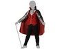 Déguisement Vampire Rouge avec Cape pour Garçon 7-9 Ans - Costume Halloween Thématique en Polyester Composé de Pantalon, Cape, Chemise et Col