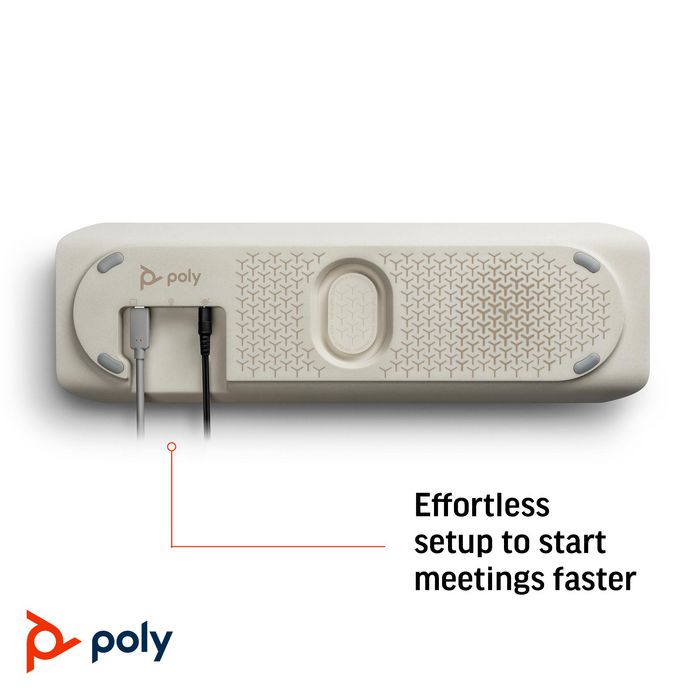 Poly Sync 60 - Haut-parleur intelligent pour salles de réunion - Audio plein duplex, 2 haut-parleurs 50 mm, connexion USB et Bluetooth, NFC
