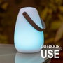 New Garden Lampe de table rechargeable LED RGB portable blanche Ø15 x 20 cm IP44 avec télécommande