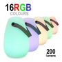 New Garden Lampe de table rechargeable LED RGB portable blanche Ø15 x 20 cm IP44 avec télécommande