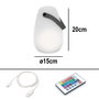 New Garden Lampe de table rechargeable LED RGB portable blanche Ø15 x 20 cm IP44 avec télécommande