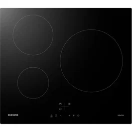 Samsung - Plaque de cuisson induction 3 zones, NZ63M3NM1BB/UR, 7200 W, verre noir 59 x 57 cm, boosters, minuteries, commandes tactiles, sécurité