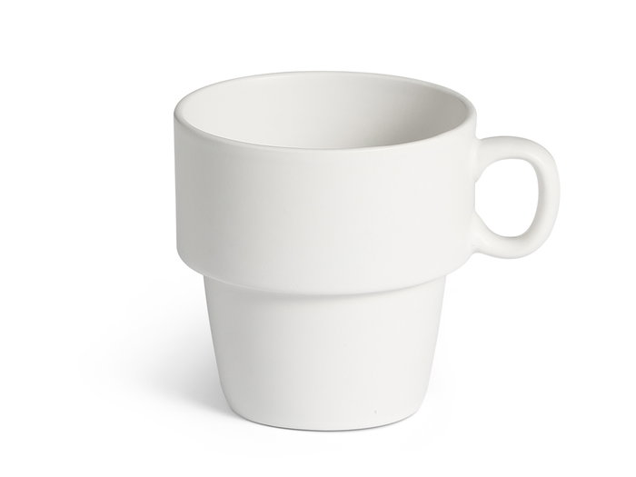 VESSIA Tasse de petit-déjeuner en porcelaine blanche 36cl, lot de 24 pièces empilables VESSIA Tasse de petit-déjeuner en porcelaine blanche 36cl, lot de 24 pièces empilables