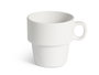 VESSIA Tasse de petit-déjeuner en porcelaine blanche 36cl, lot de 24 pièces empilables