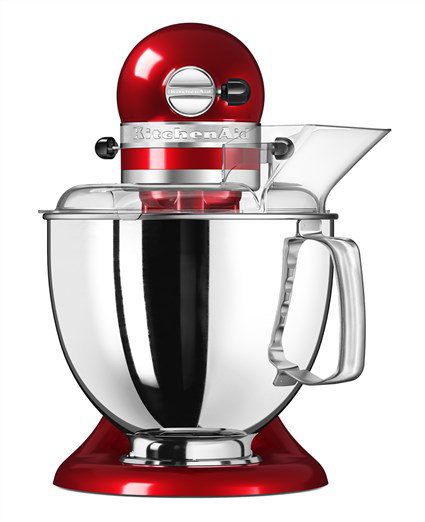 Kitchenaid 5KSM175PSECA Robot de cuisine Artisan, 4,8L, avec bol et accessoires inox, Rouge Grenat