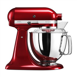 Kitchenaid 5KSM175PSECA Robot de cuisine Artisan, 4,8L, avec bol et accessoires inox, Rouge Grenat