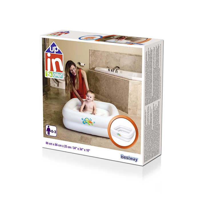 Bestway 51116 Baignoire Gonflable Bébé Rembourré 86x86x25 cm 0-3 Ans Jardin